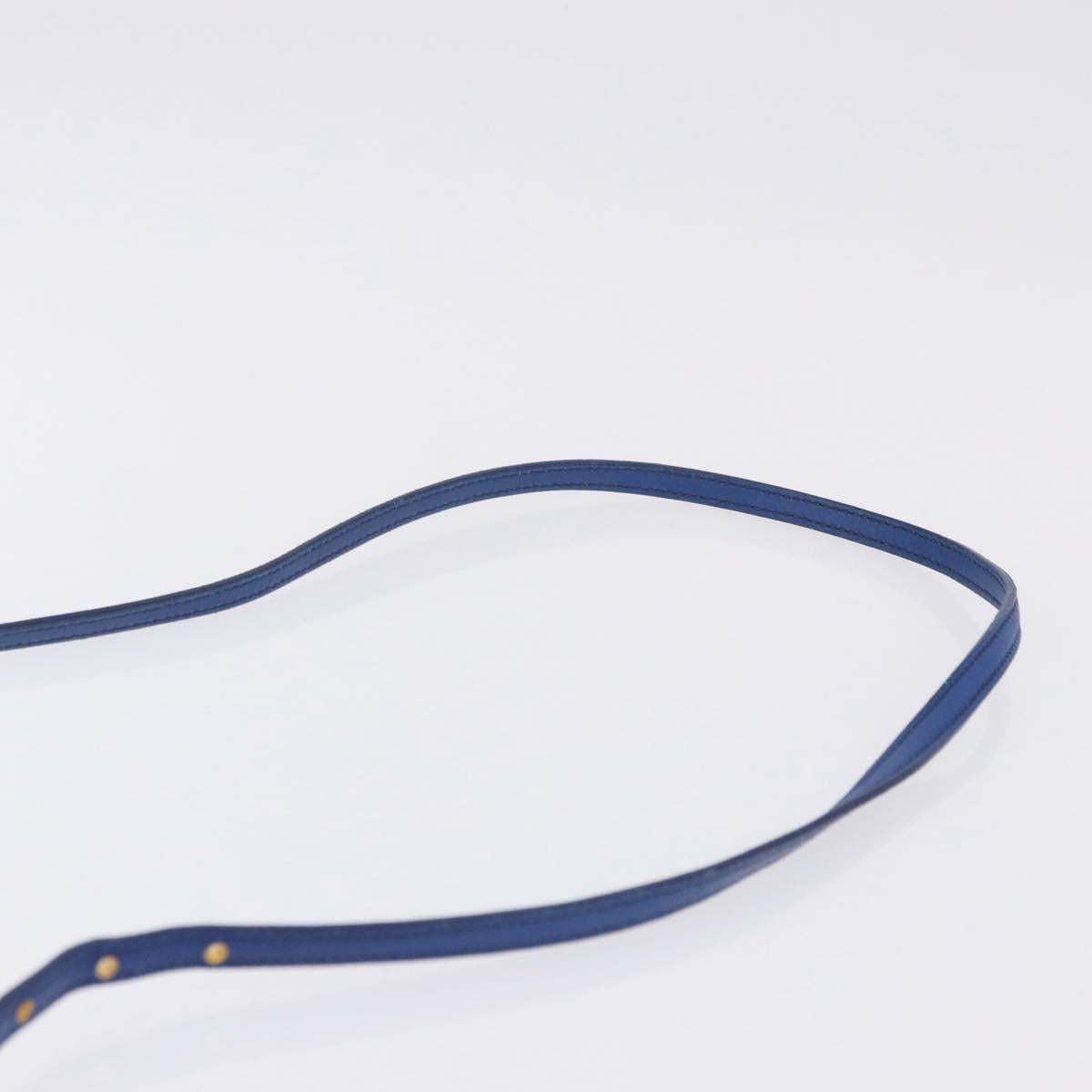 Miu Miu Matelasse Shoulder Bag Leather 2way Blue Gold Tone Auth 198657A