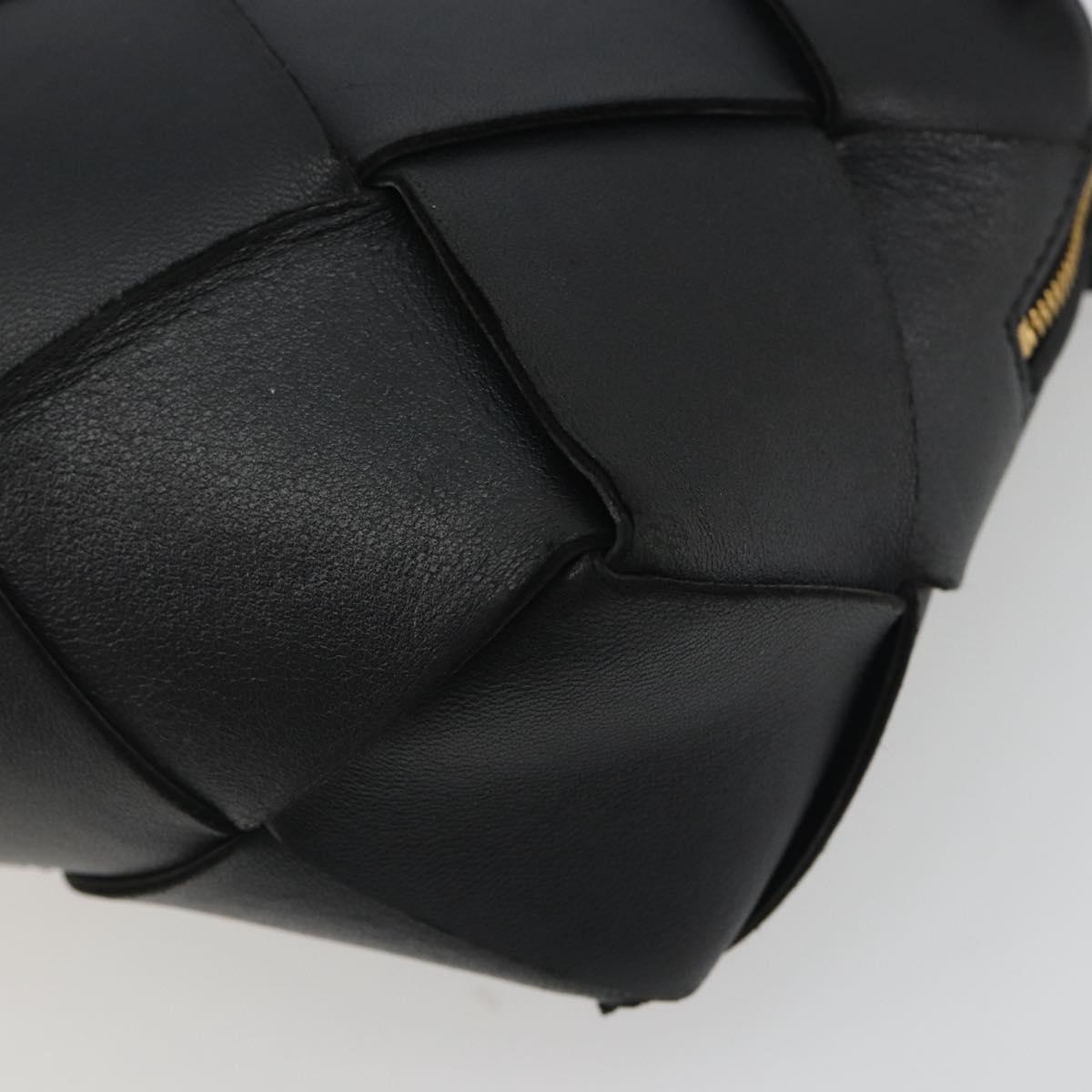 BOTTEGA VENETA MAXI INTRECCIATO Shoulder Bag Leather Black Gold Auth 198658A