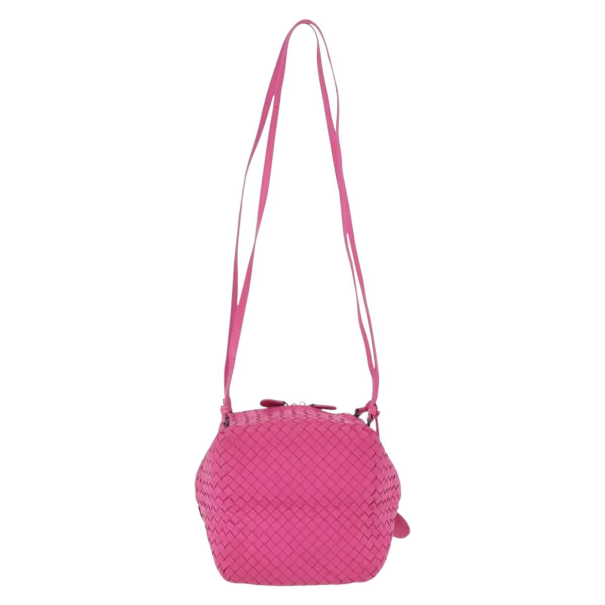 BOTTEGA VENETA INTRECCIATO Shoulder Bag Leather Pink Auth 198659V