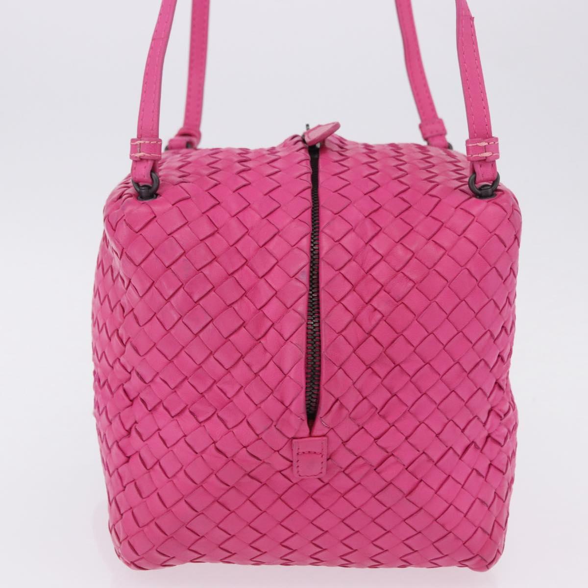 BOTTEGA VENETA INTRECCIATO Shoulder Bag Leather Pink Auth 198659V