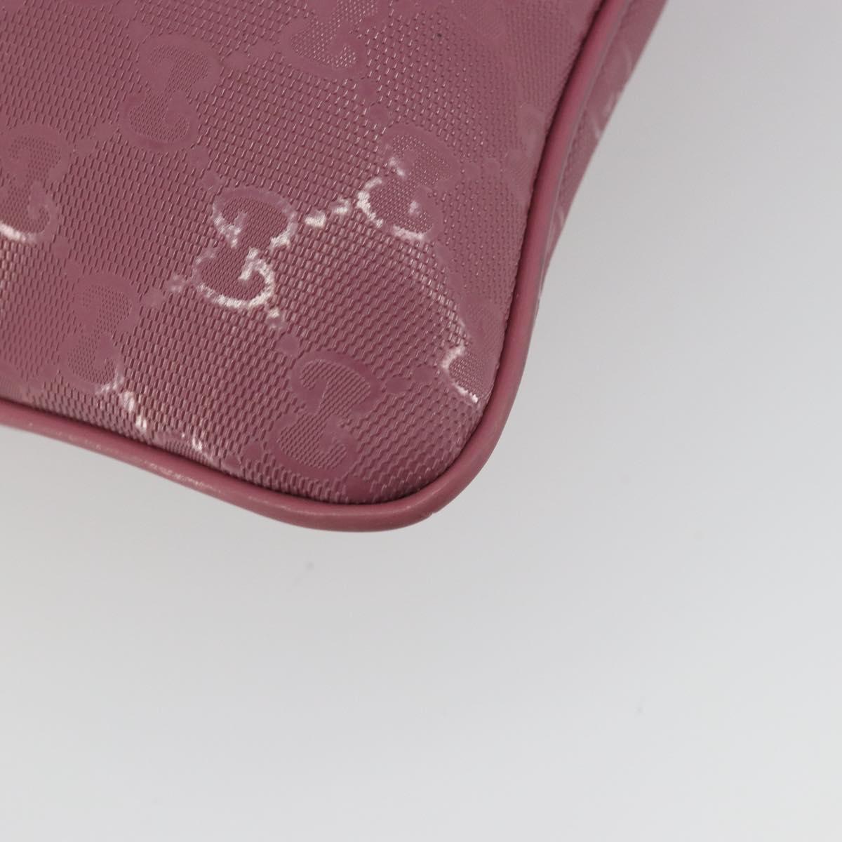 GUCCI GG Implementation Shoulder Bag PVC Leather Purple Gold 201446 Auth 198663A