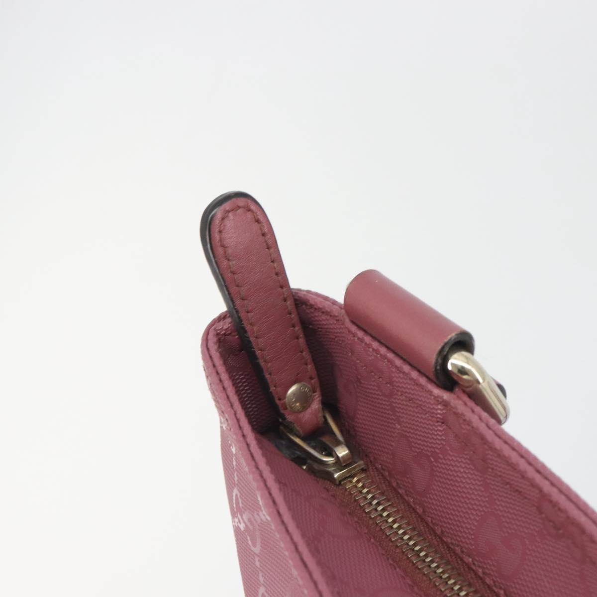 GUCCI GG Implementation Shoulder Bag PVC Leather Purple Gold 201446 Auth 198663A