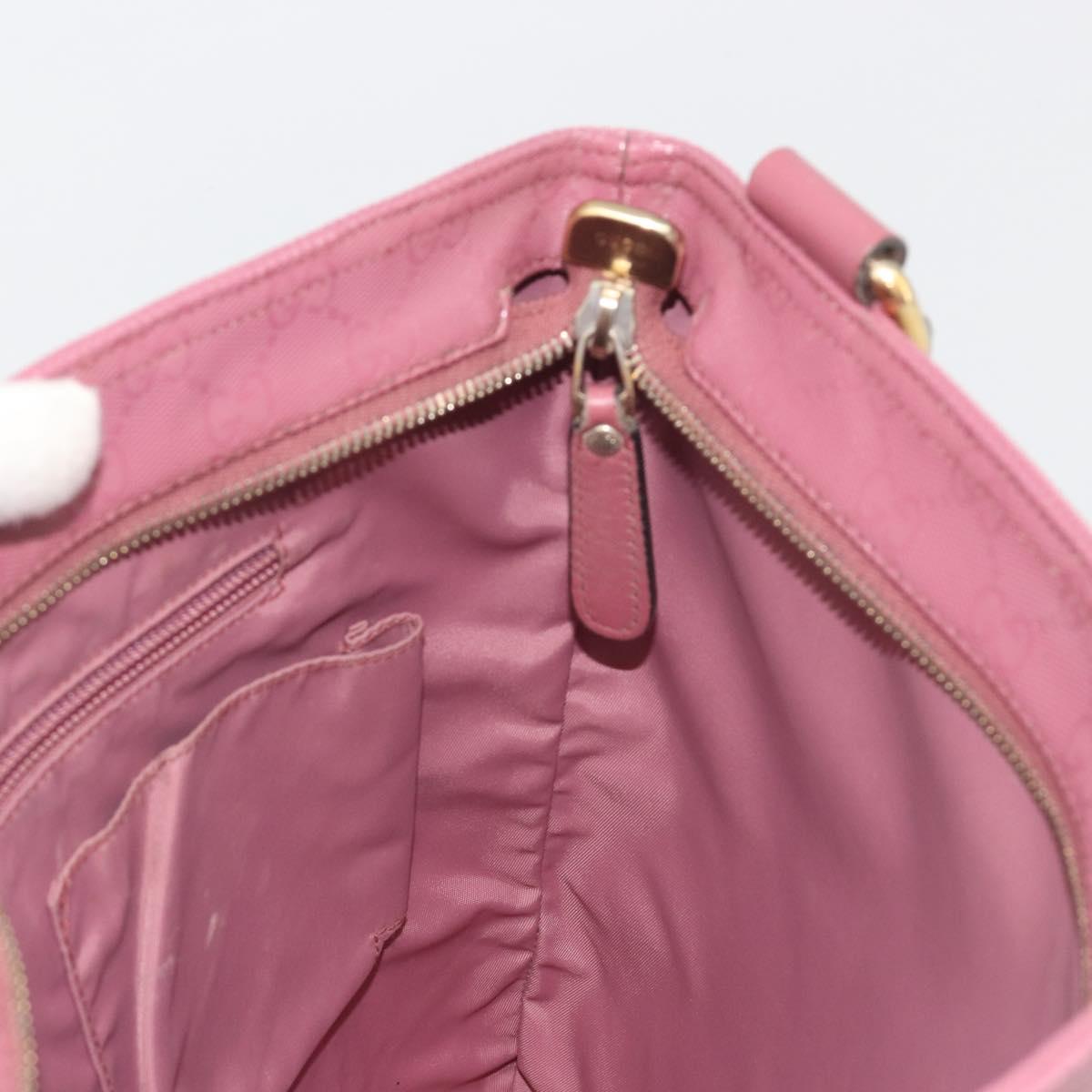 GUCCI GG Implementation Shoulder Bag PVC Leather Purple Gold 201446 Auth 198663A