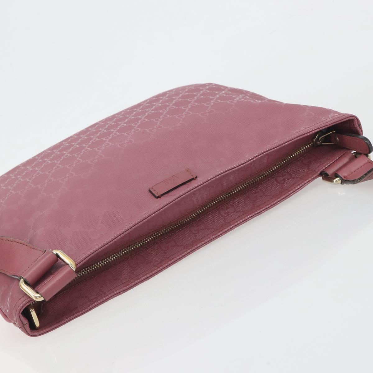 GUCCI GG Implementation Shoulder Bag PVC Leather Purple Gold 201446 Auth 198663A