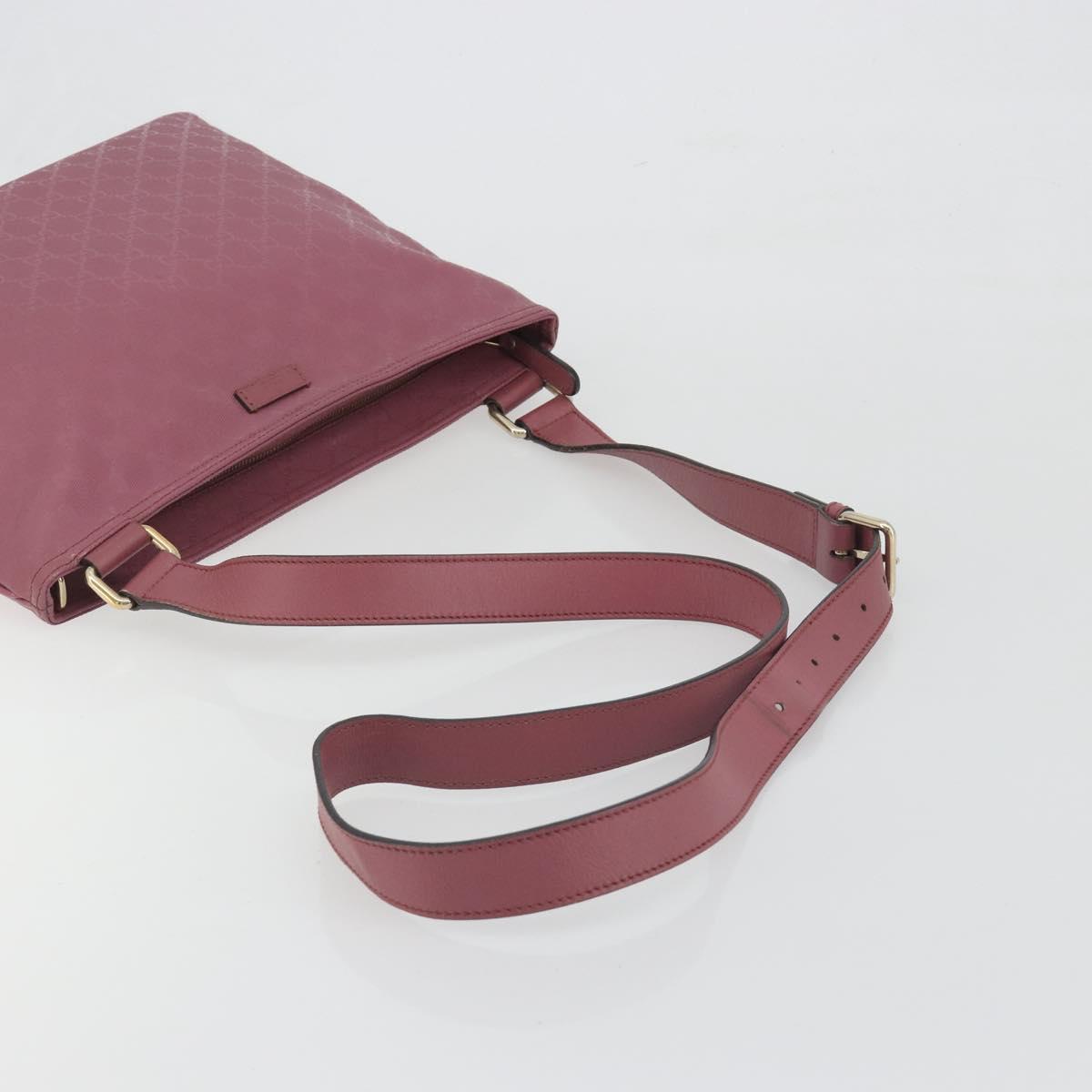 GUCCI GG Implementation Shoulder Bag PVC Leather Purple Gold 201446 Auth 198663A