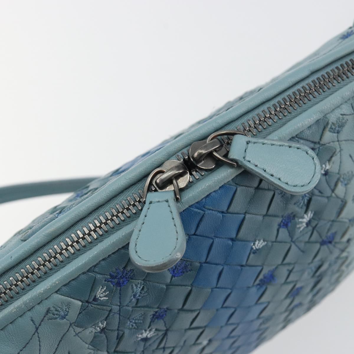BOTTEGA VENETA INTRECCIATO Shoulder Bag Leather Light Blue Auth 198667A