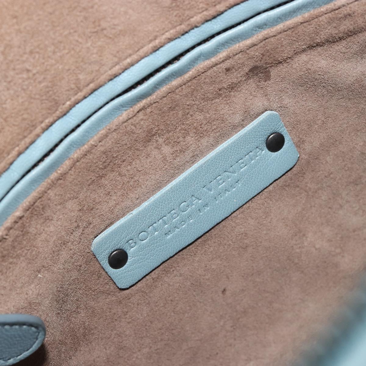BOTTEGA VENETA INTRECCIATO Shoulder Bag Leather Light Blue Auth 198667A