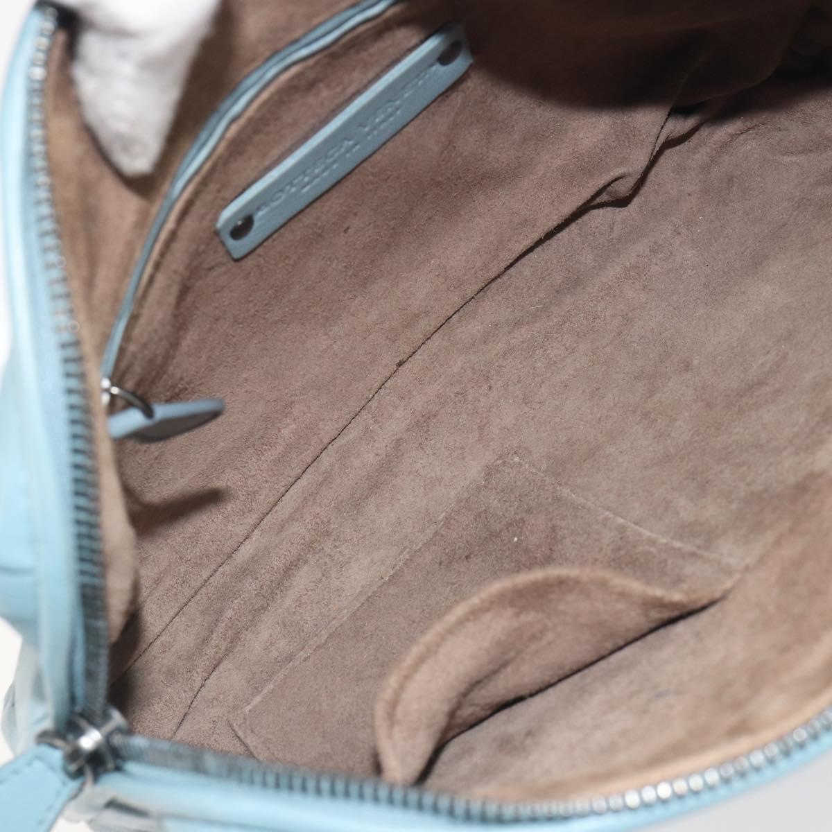 BOTTEGA VENETA INTRECCIATO Shoulder Bag Leather Light Blue Auth 198667A