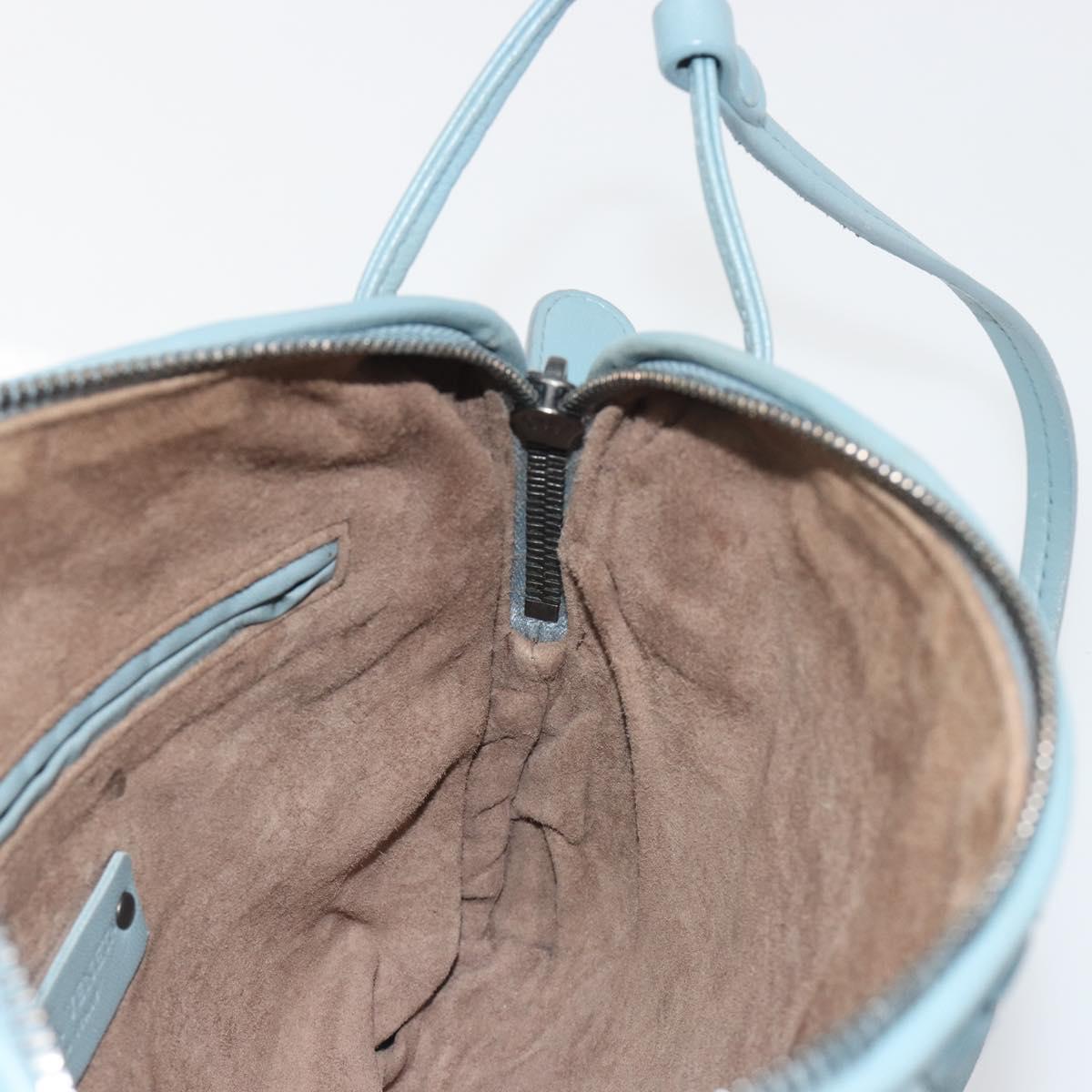 BOTTEGA VENETA INTRECCIATO Shoulder Bag Leather Light Blue Auth 198667A