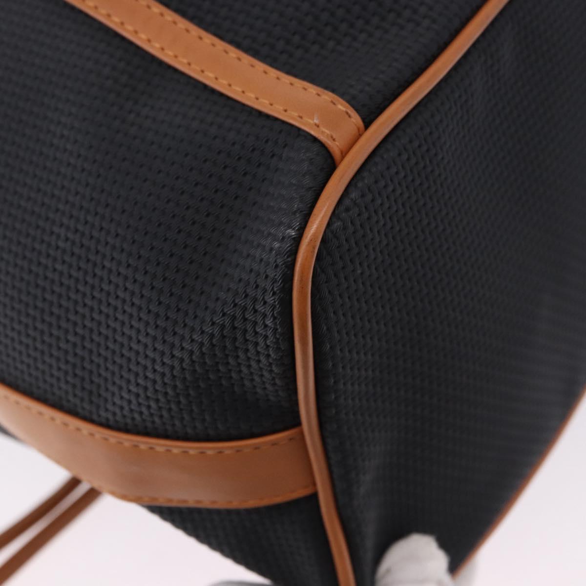SAINT LAURENT Shoulder Bag Canvas Black Gold Tone Auth 198668A