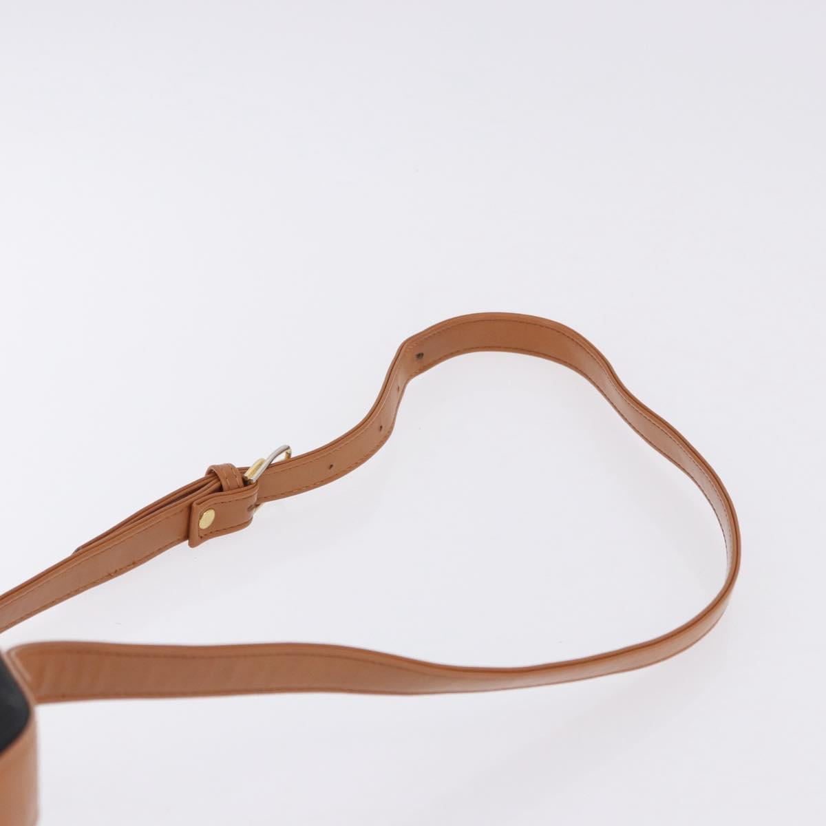 SAINT LAURENT Shoulder Bag Canvas Black Gold Tone Auth 198668A