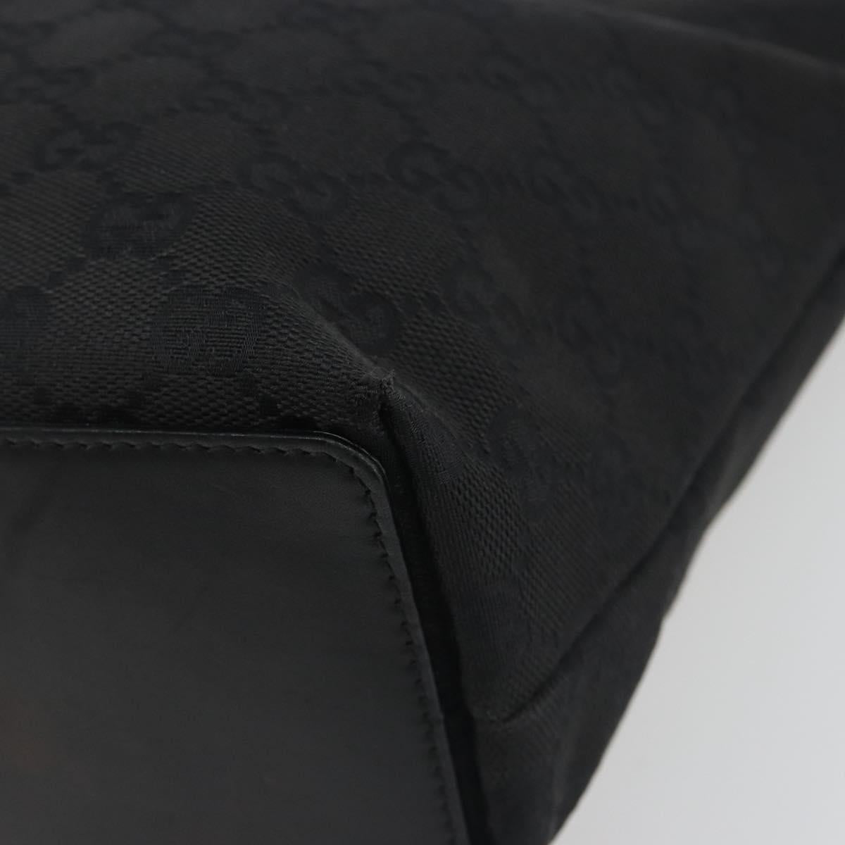 GUCCI GG Canvas Tote Bag Black Silver 31244 Auth 198669A