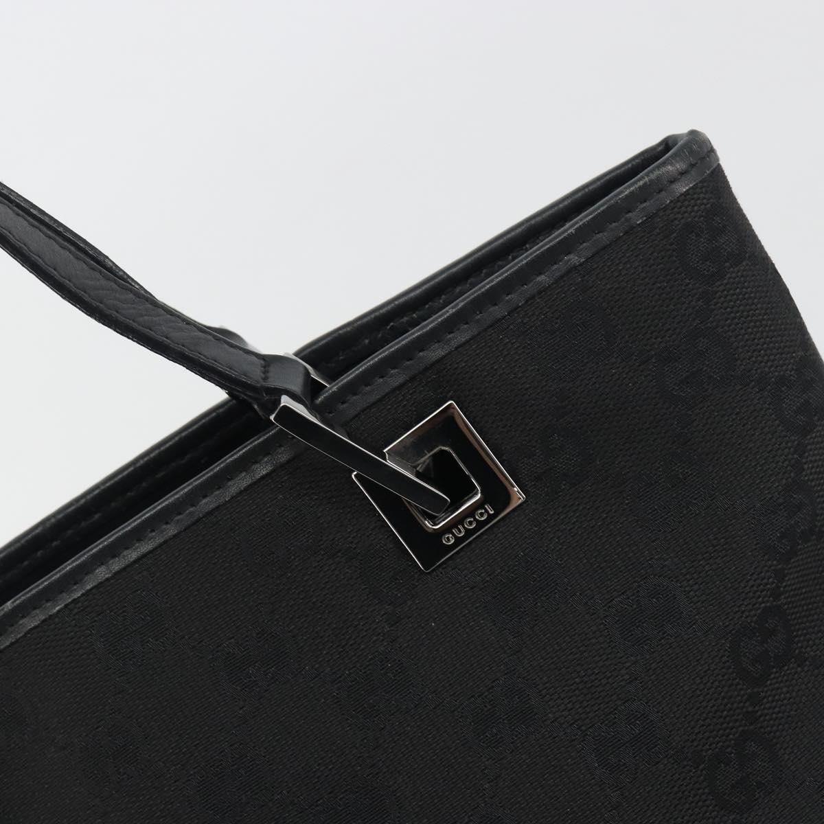 GUCCI GG Canvas Tote Bag Black Silver 31244 Auth 198669A