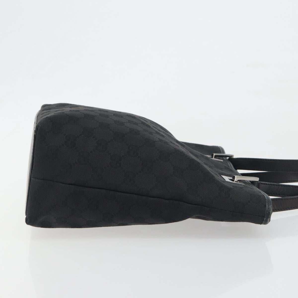 GUCCI GG Canvas Tote Bag Black Silver 31244 Auth 198669A