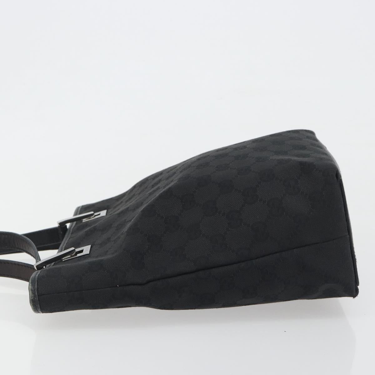 GUCCI GG Canvas Tote Bag Black Silver 31244 Auth 198669A