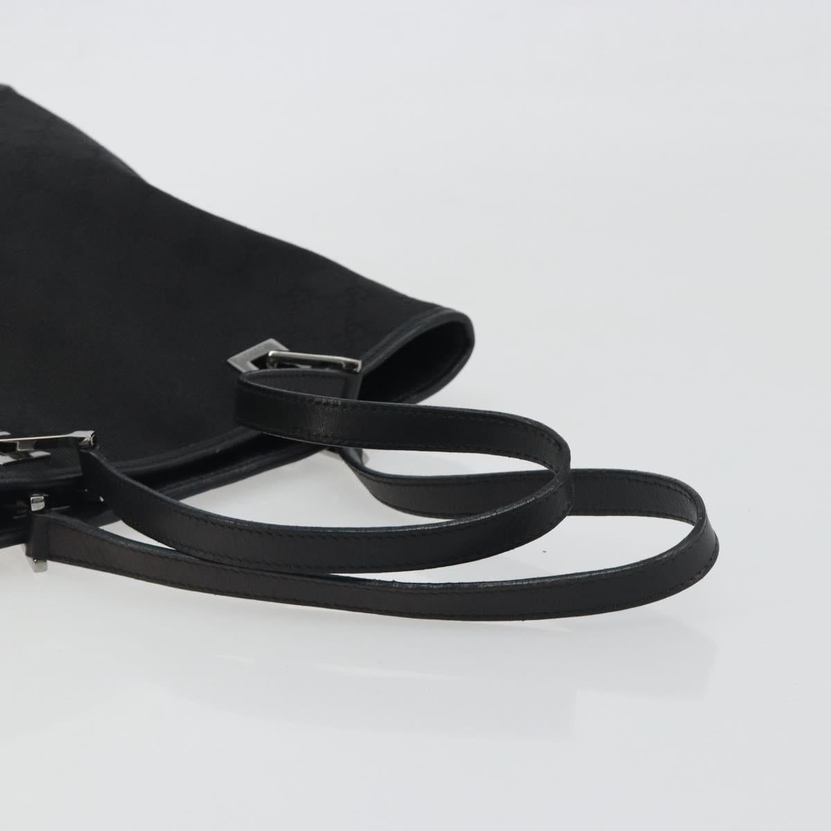 GUCCI GG Canvas Tote Bag Black Silver 31244 Auth 198669A