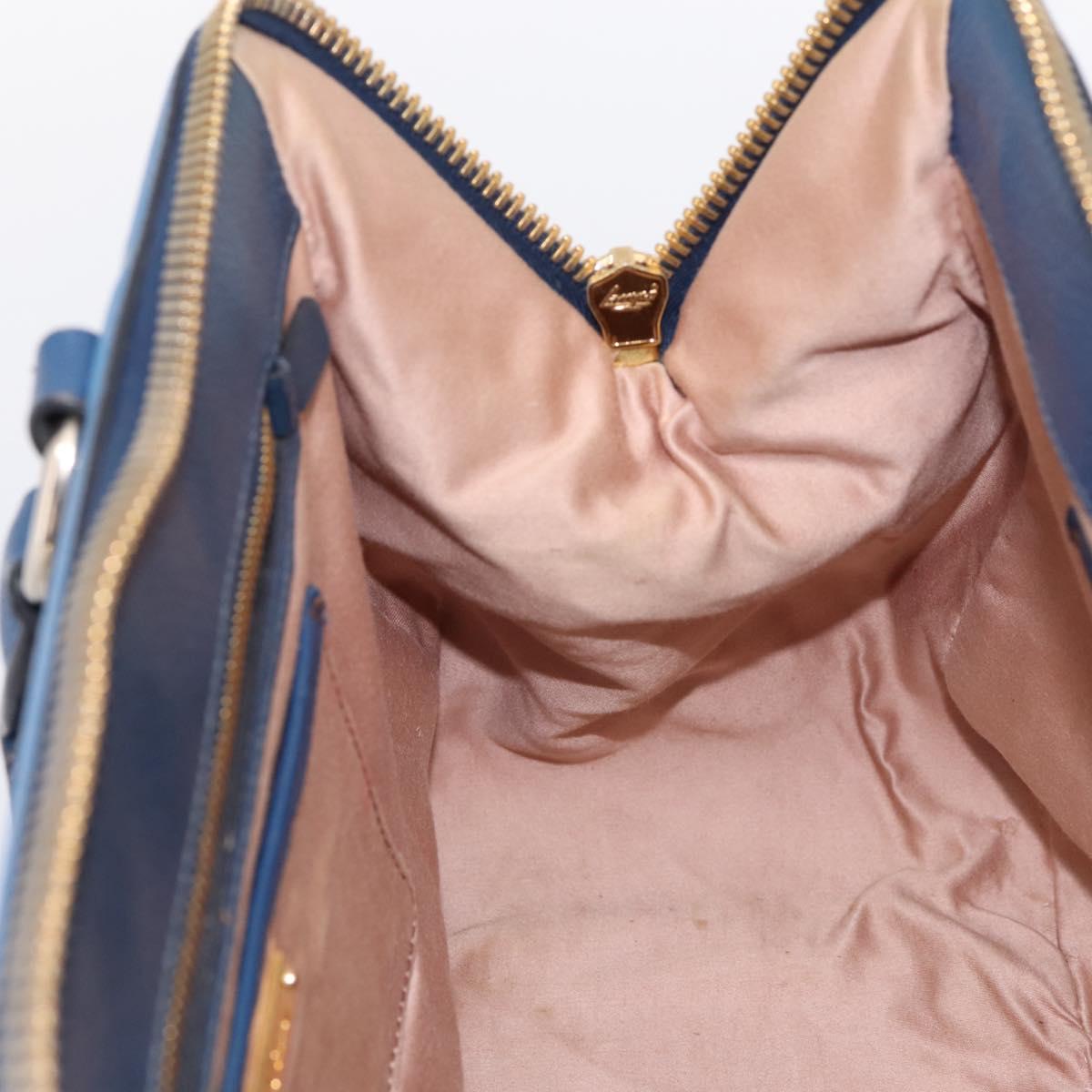 Miu Miu Hand Bag Leather 2way Blue Gold Tone Auth 198672A
