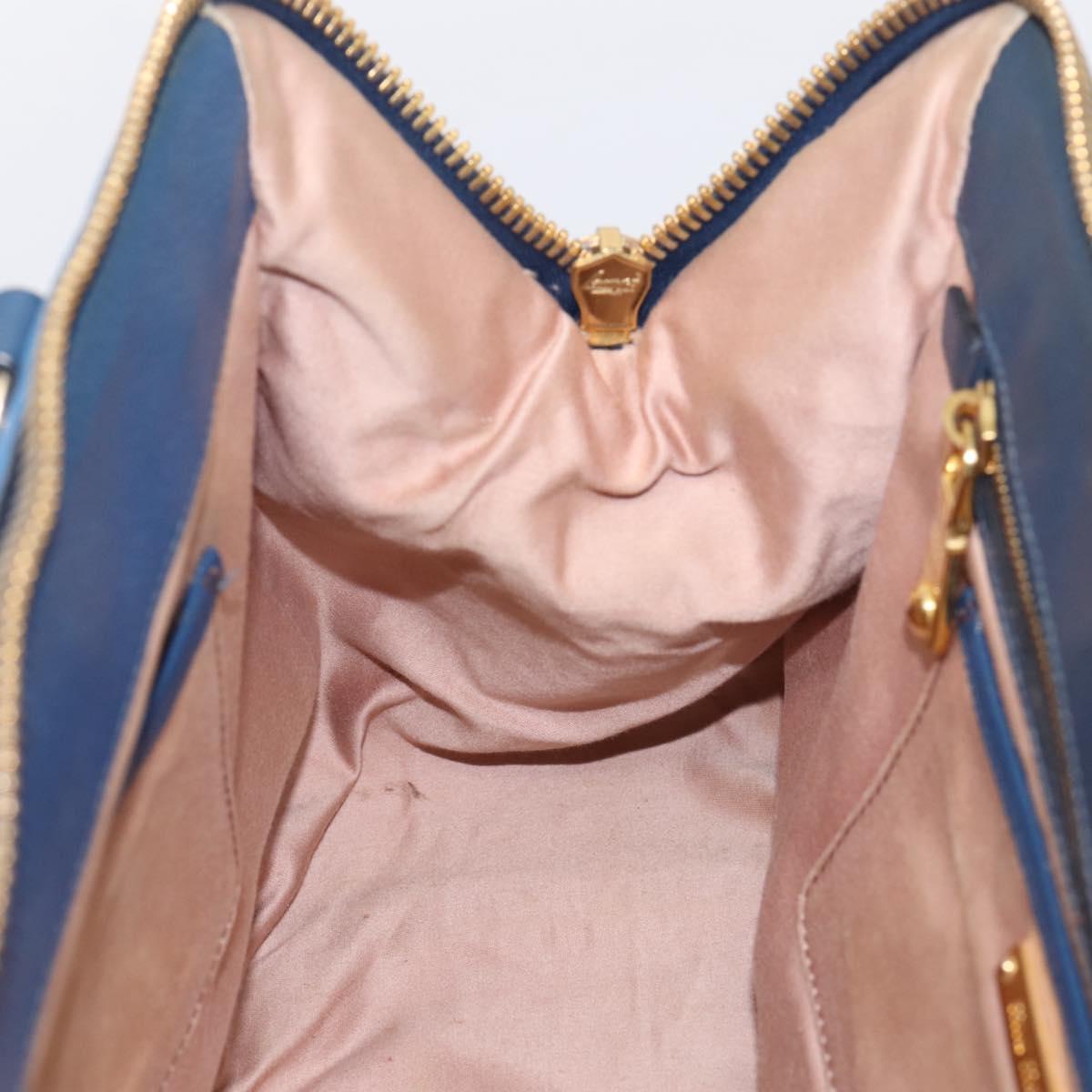 Miu Miu Hand Bag Leather 2way Blue Gold Tone Auth 198672A