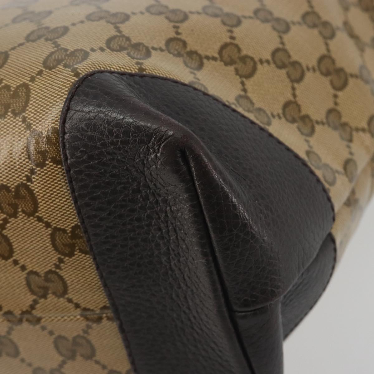 GUCCI GG Crystal Tote Bag Coated Canvas Outlet Beige Gold 353706 Auth 198678A