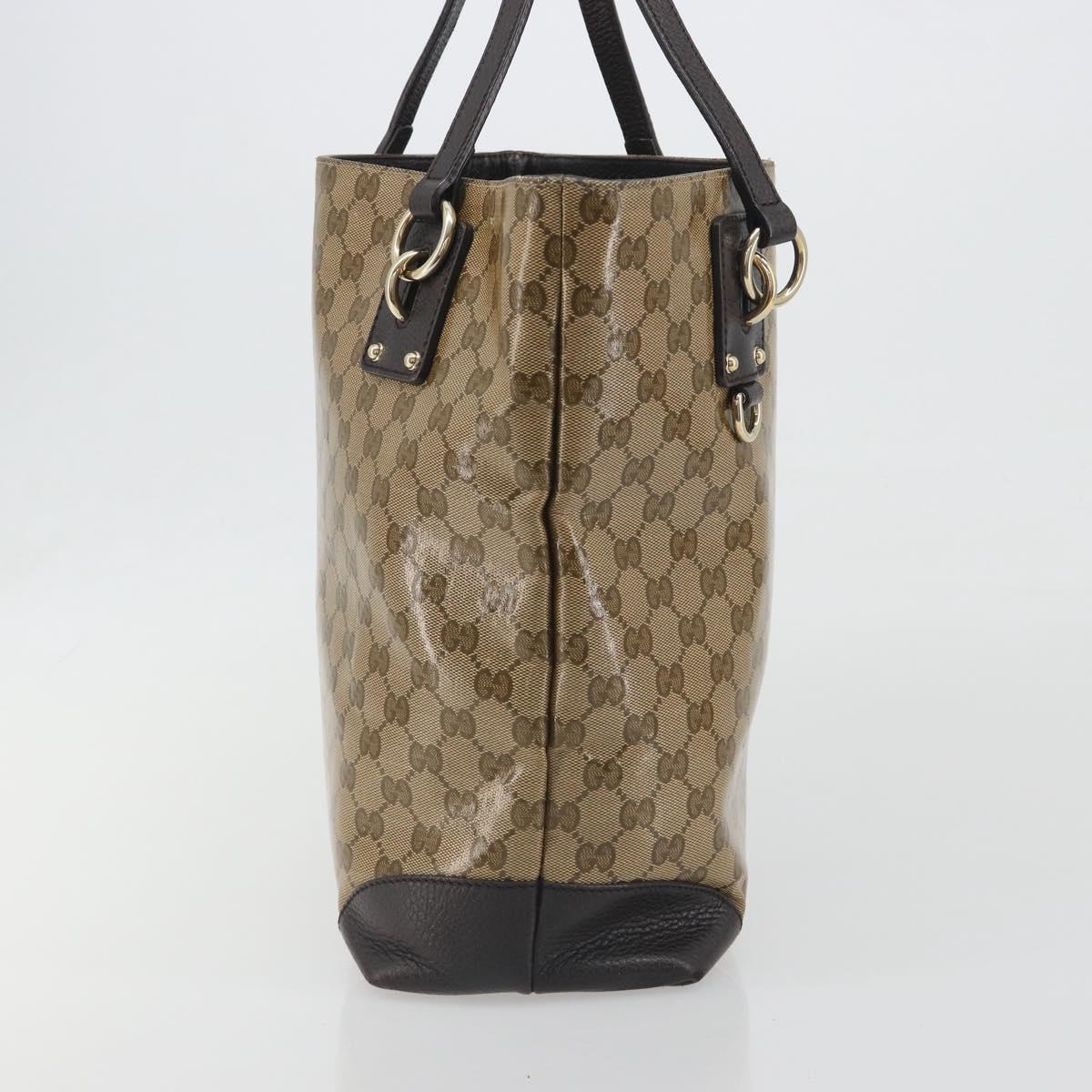 GUCCI GG Crystal Tote Bag Coated Canvas Outlet Beige Gold 353706 Auth 198678A