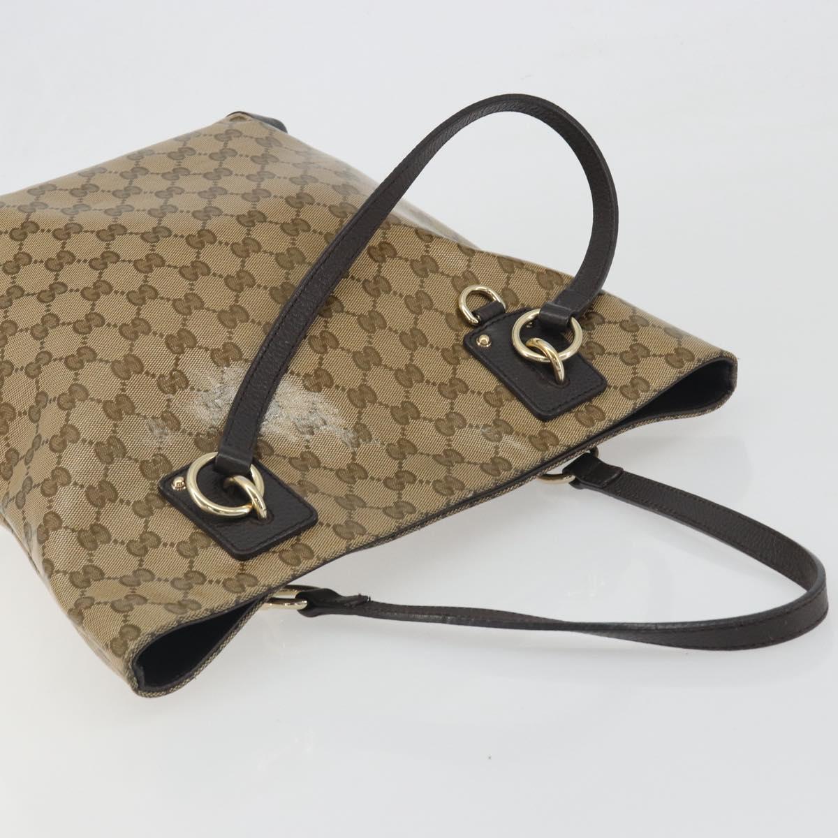 GUCCI GG Crystal Tote Bag Coated Canvas Outlet Beige Gold 353706 Auth 198678A