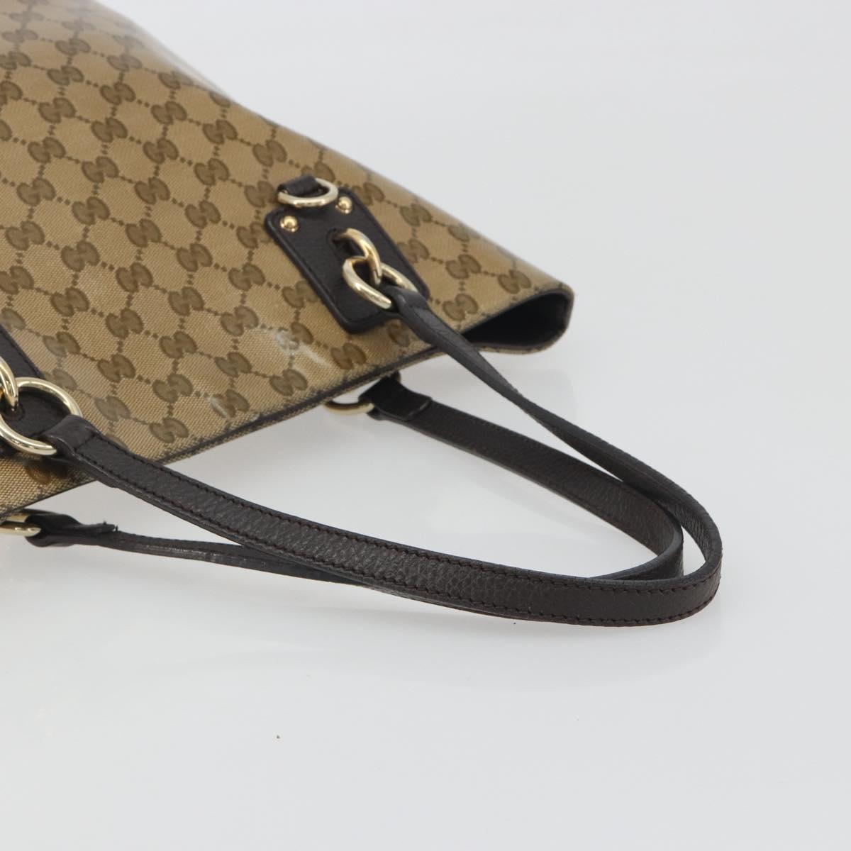 GUCCI GG Crystal Tote Bag Coated Canvas Outlet Beige Gold 353706 Auth 198678A