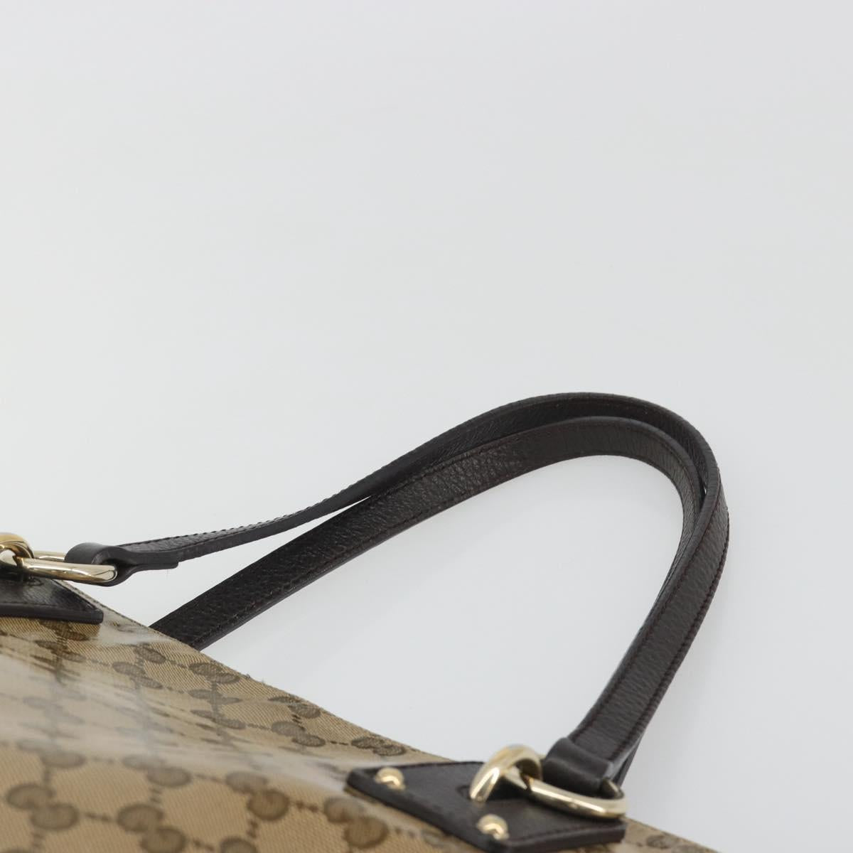 GUCCI GG Crystal Tote Bag Coated Canvas Outlet Beige Gold 353706 Auth 198678A