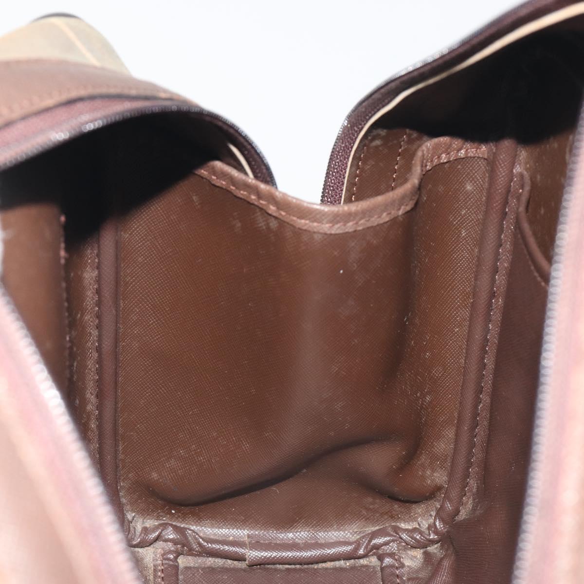 Burberrys Nova Check Hand Bag Canvas Brown Gold Auth 198681