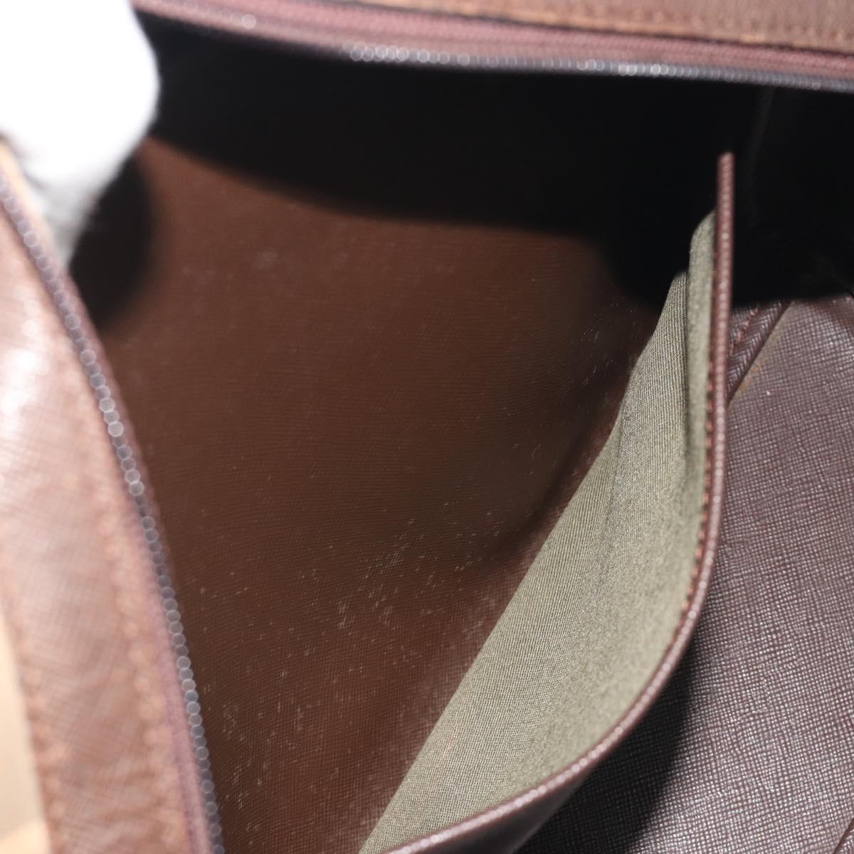 Burberrys Nova Check Hand Bag Canvas Brown Gold Auth 198681