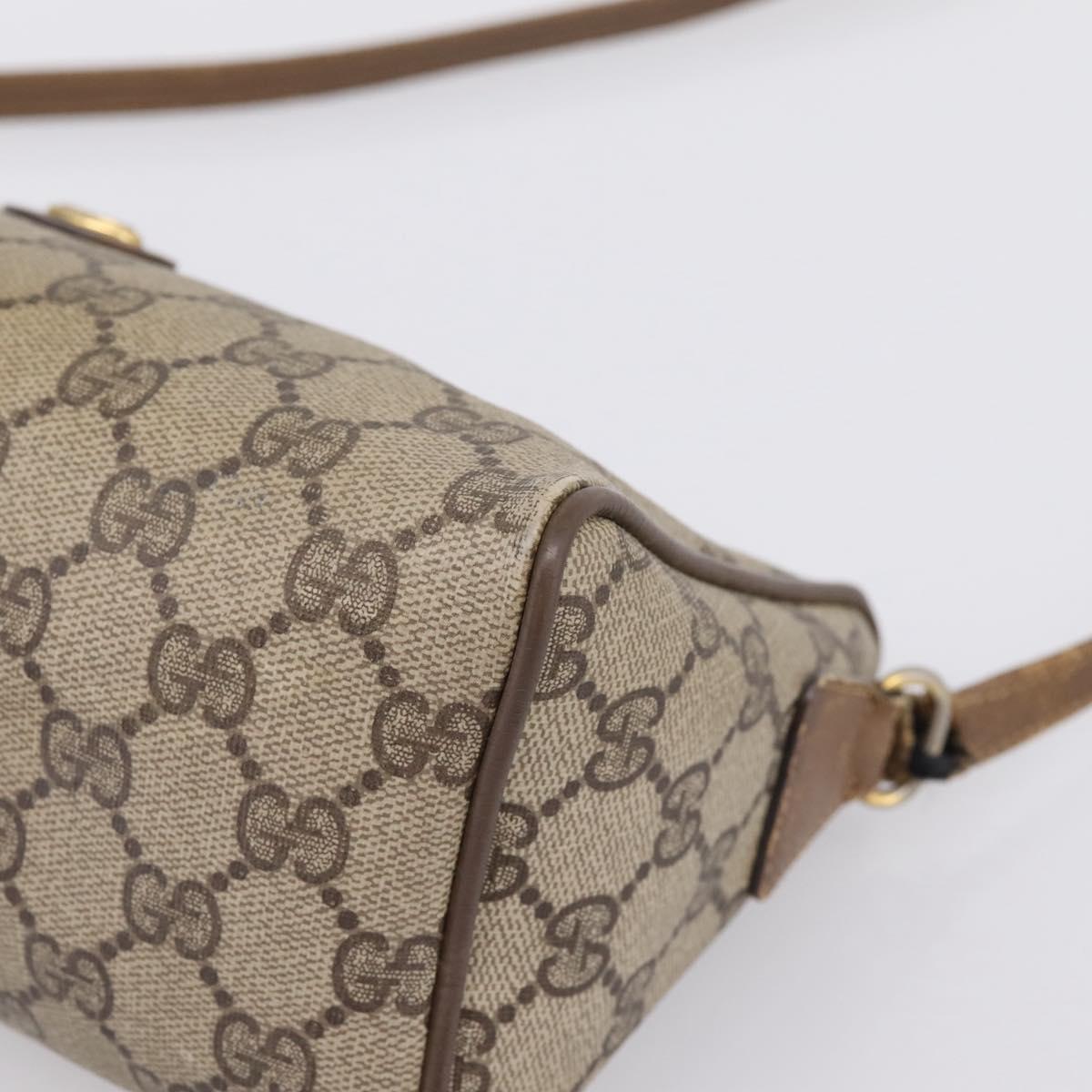 GUCCI GG Supreme Shoulder Bag PVC Beige Gold 89 02 086 Auth 198682