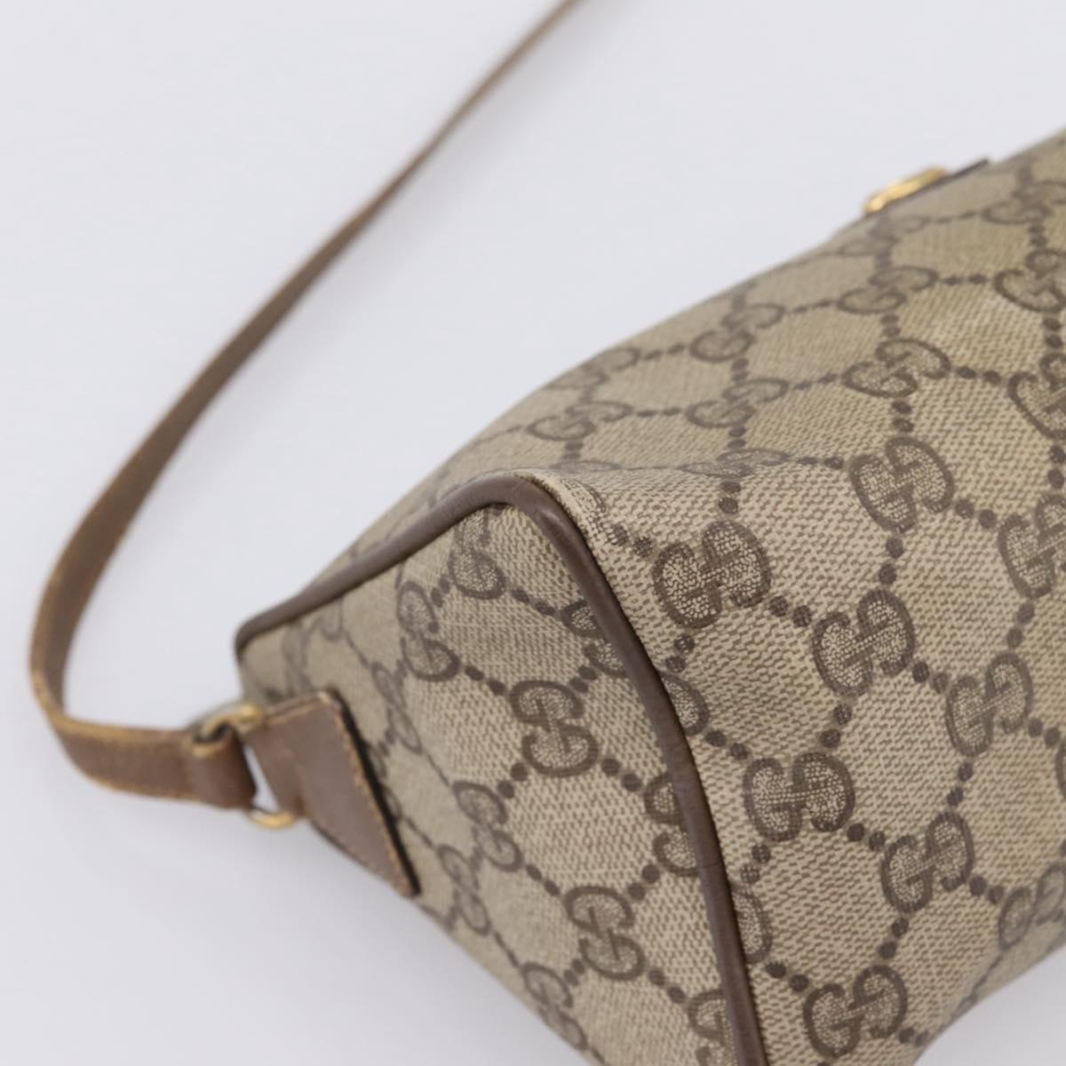 GUCCI GG Supreme Shoulder Bag PVC Beige Gold 89 02 086 Auth 198682