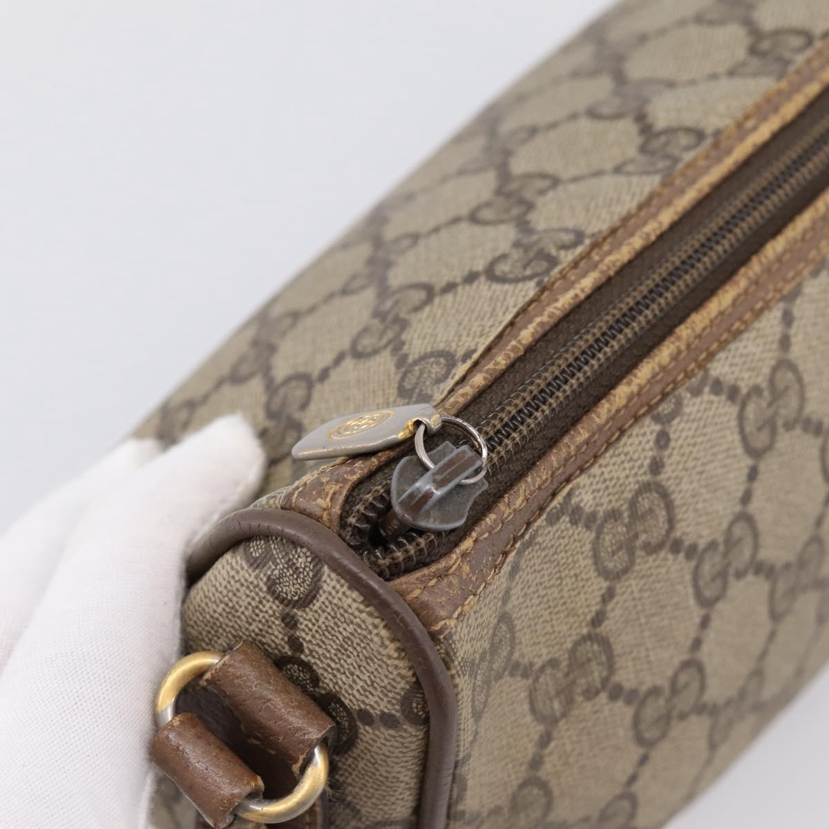 GUCCI GG Supreme Shoulder Bag PVC Beige Gold 89 02 086 Auth 198682