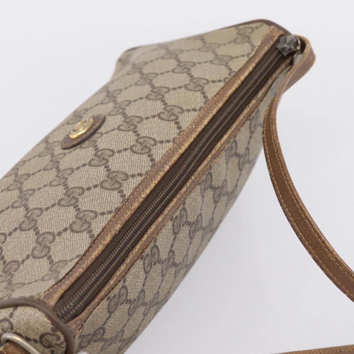 GUCCI GG Supreme Shoulder Bag PVC Beige Gold 89 02 086 Auth 198682