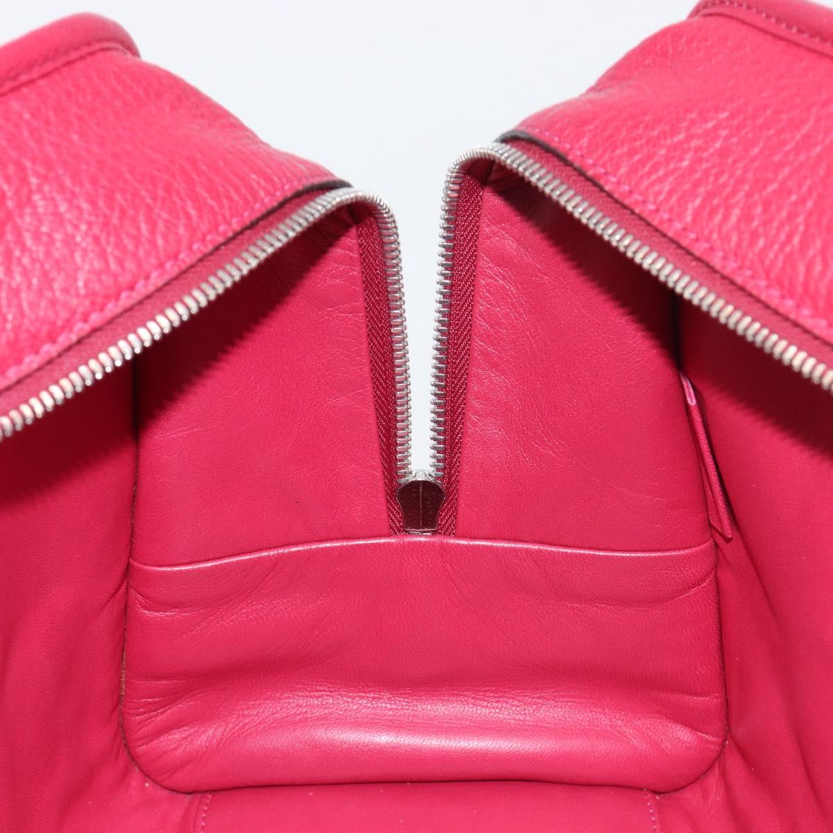 LOEWE Amazona 36 Hand Bag Leather Red Silver Auth 198687V