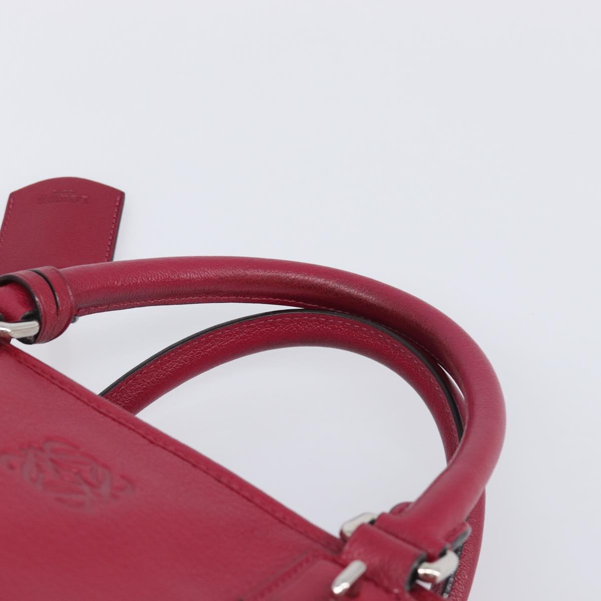 LOEWE Amazona 36 Hand Bag Leather Red Silver Auth 198687V