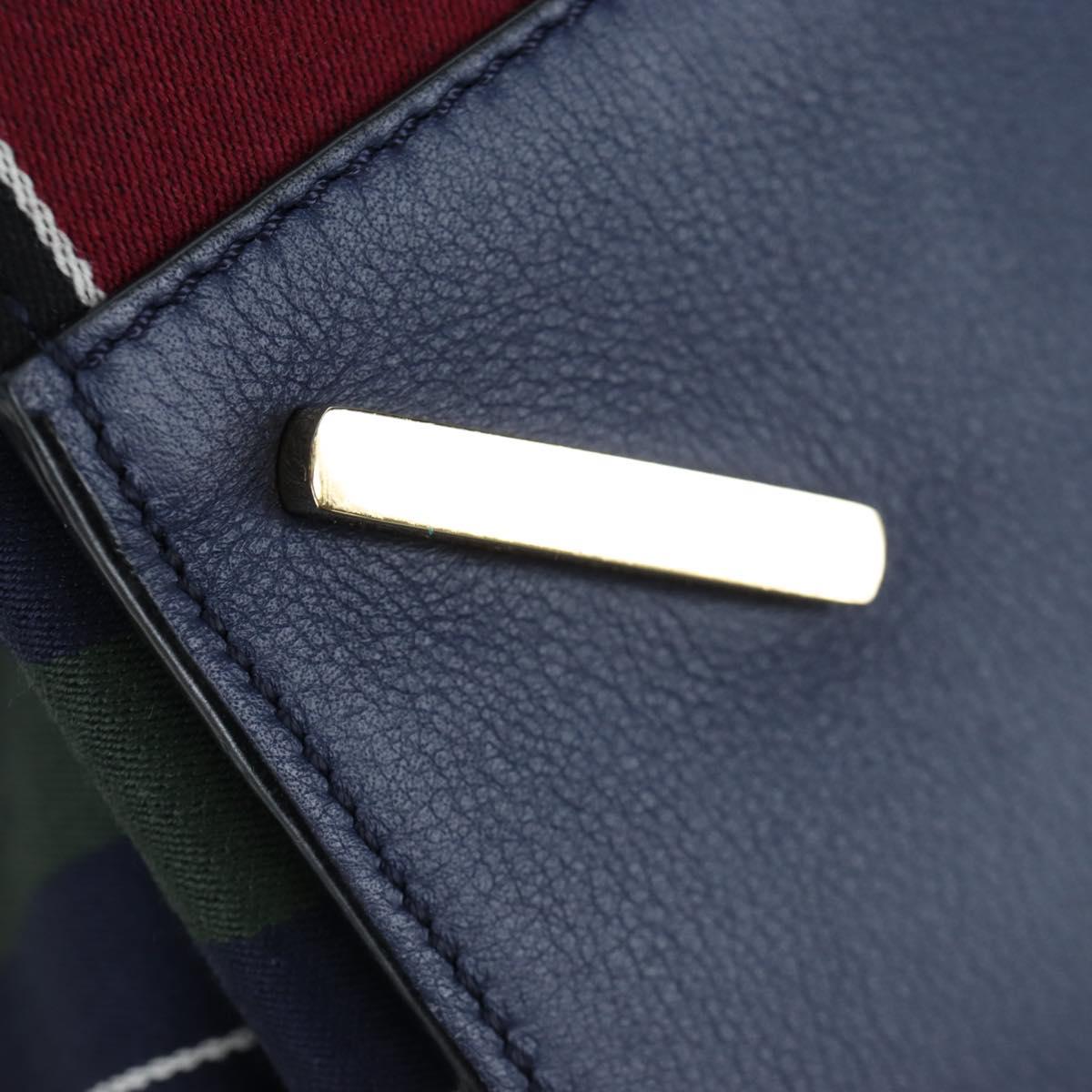 LOEWE Hammock Hand Bag Canvas 2way Navy Gold Auth 198690M