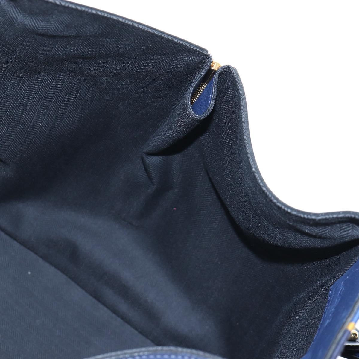 LOEWE Hammock Hand Bag Canvas 2way Navy Gold Auth 198690M