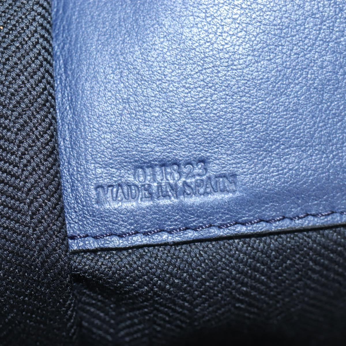 LOEWE Hammock Hand Bag Canvas 2way Navy Gold Auth 198690M