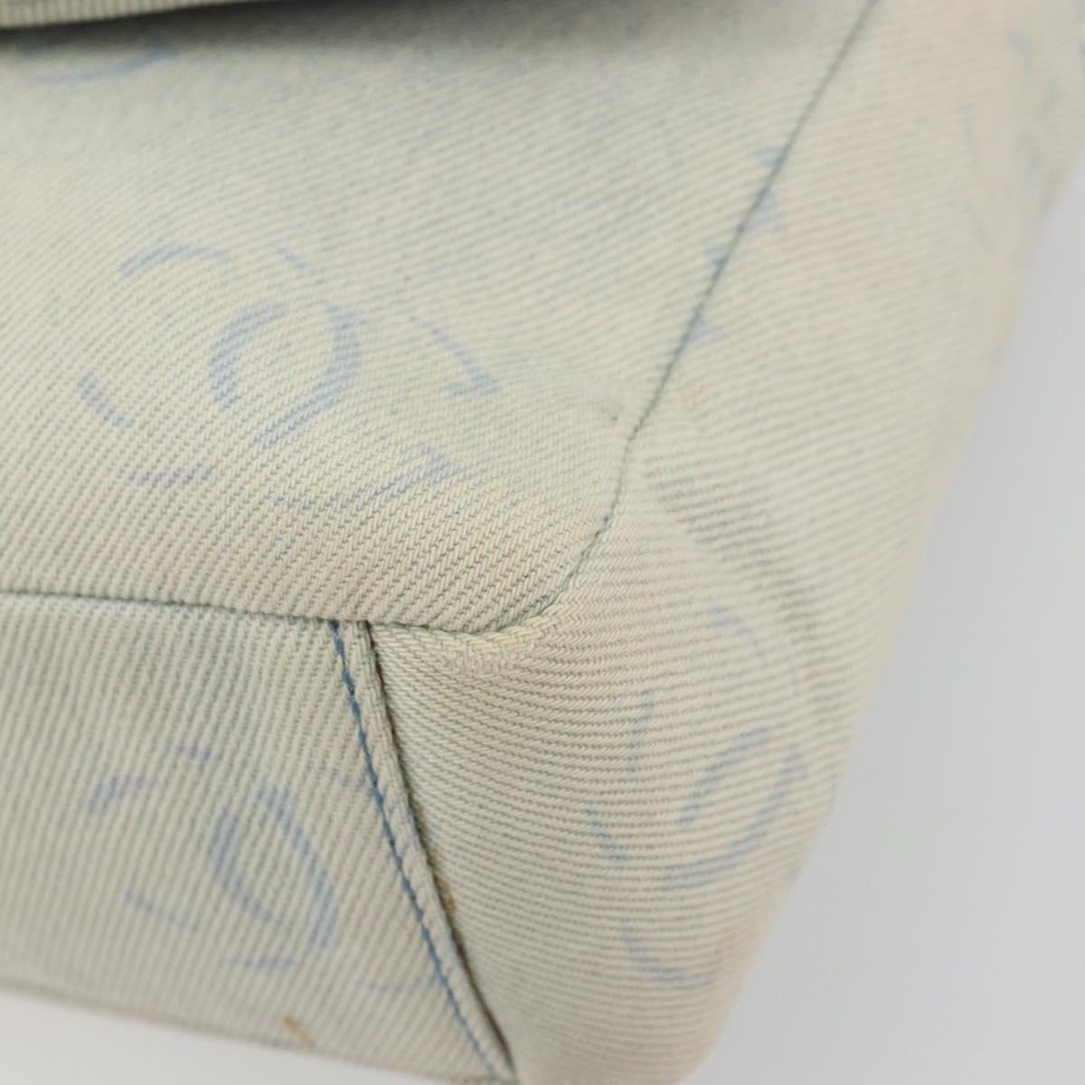 CHANEL Shoulder Bag Denim Light Blue Silver CC Auth 198695A