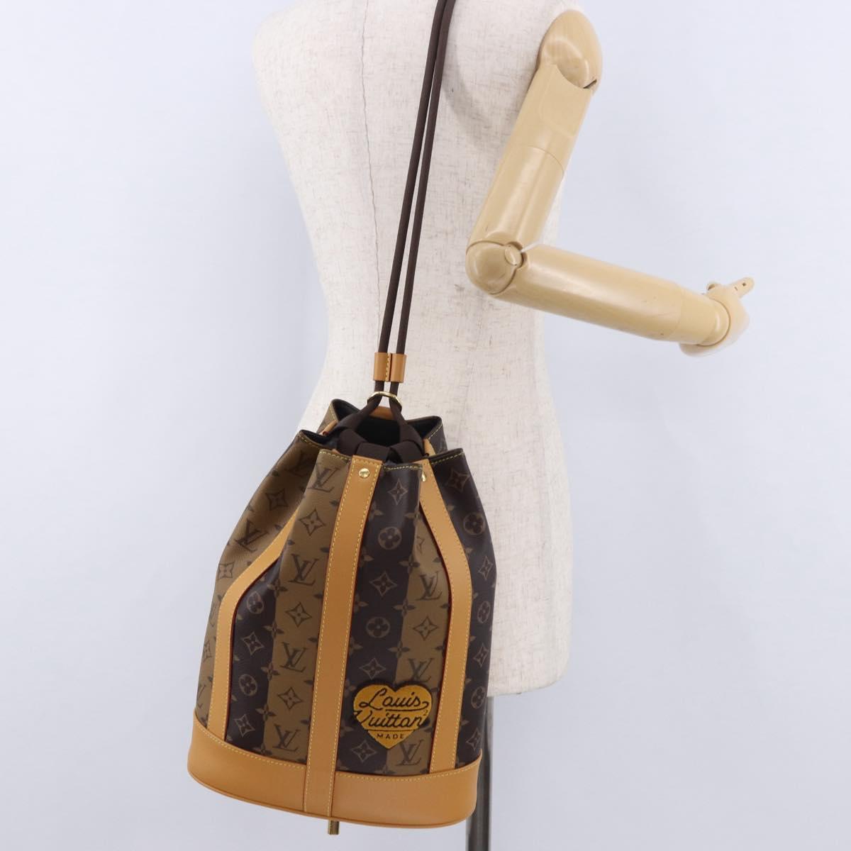 LOUIS VUITTON Monogram Stripe Randonnee Messenger Bag M45968 LV Auth 198698M