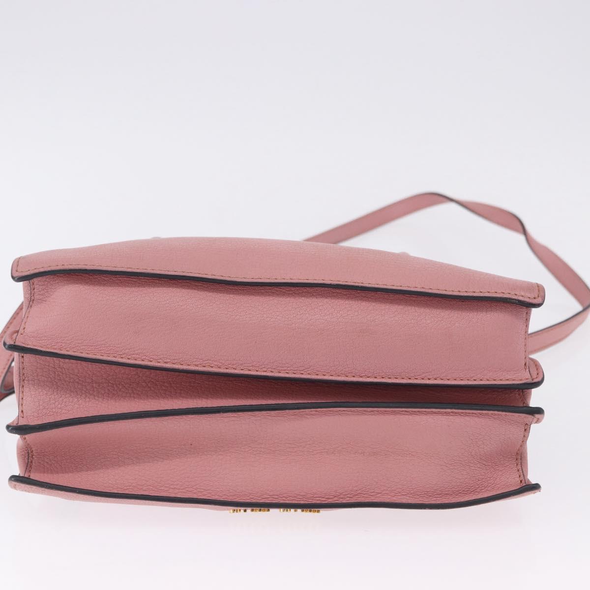 Miu Miu Hand Bag Leather 2way Pink Gold Auth 198705A