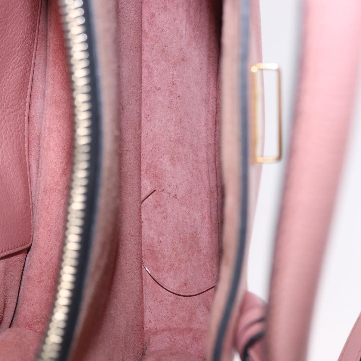 Miu Miu Hand Bag Leather 2way Pink Gold Auth 198705A
