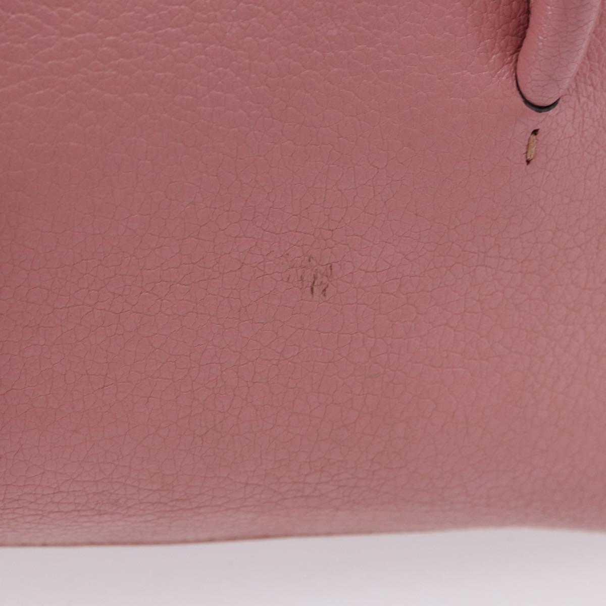 Miu Miu Hand Bag Leather 2way Pink Gold Auth 198705A