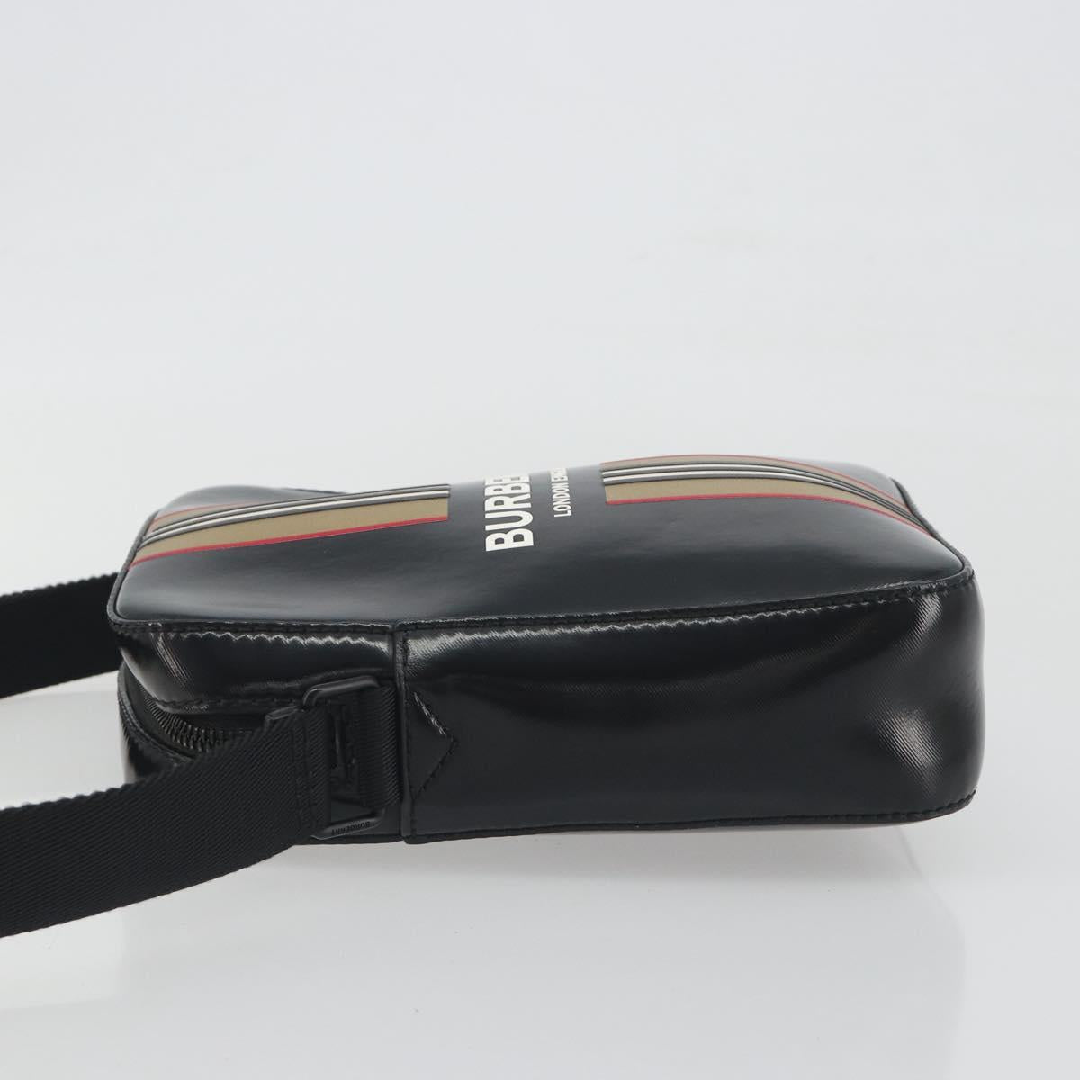 BURBERRY Thornton Messenger Shoulder Bag PVC Canvas Black Auth 198717A