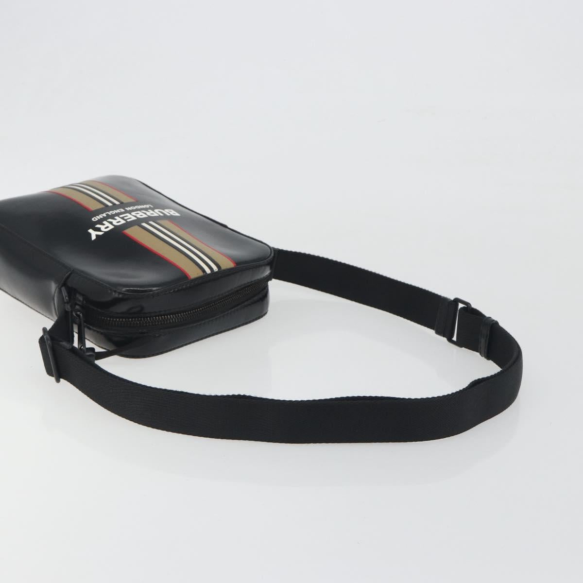 BURBERRY Thornton Messenger Shoulder Bag PVC Canvas Black Auth 198717A