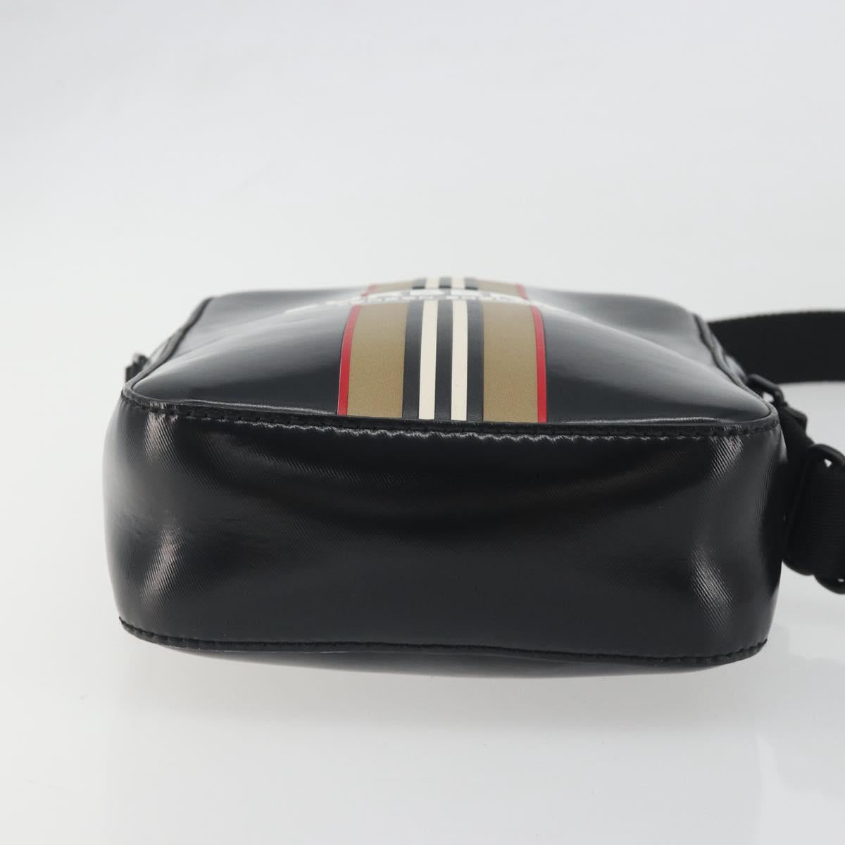 BURBERRY Thornton Messenger Shoulder Bag PVC Canvas Black Auth 198717A