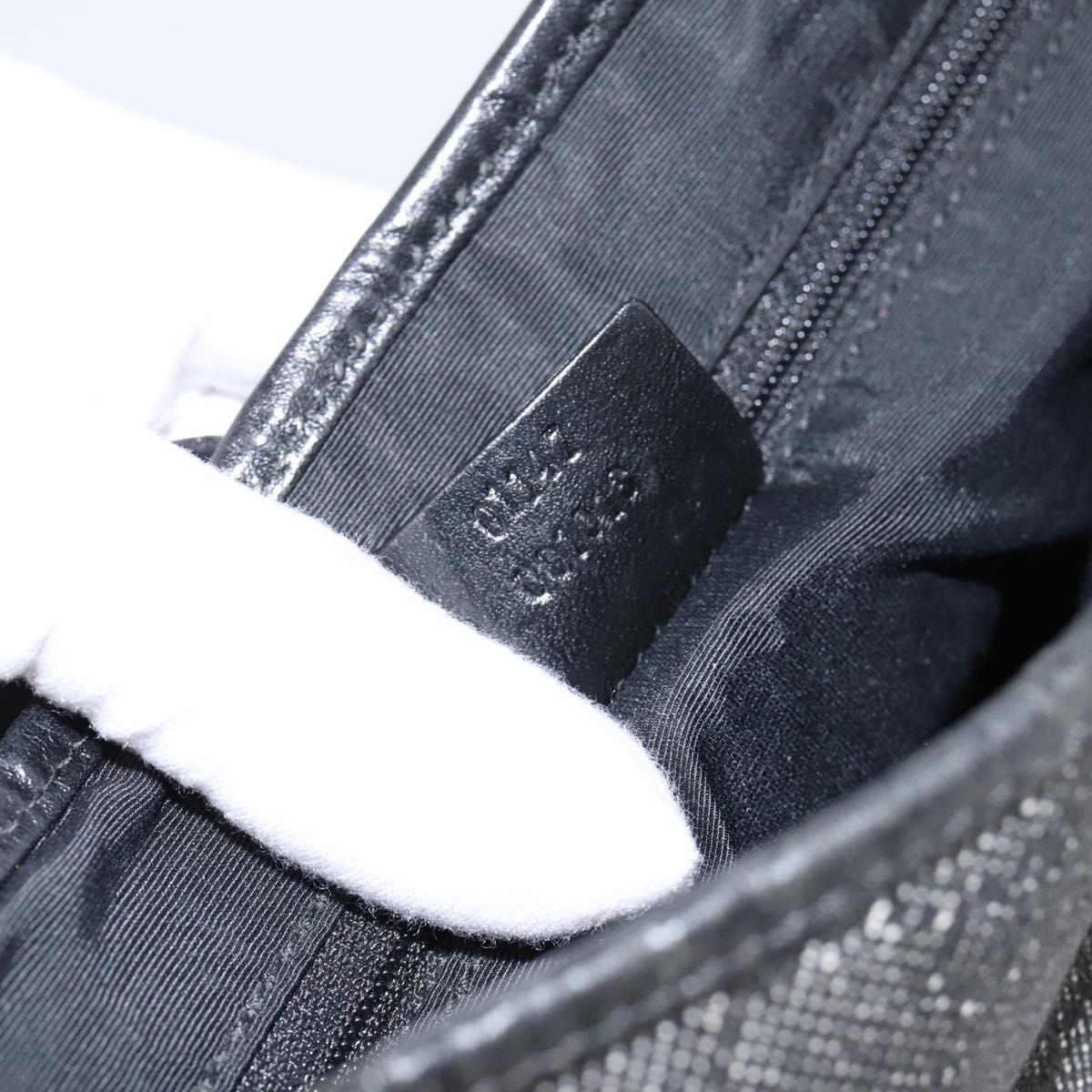 GUCCI GG Canvas Jackie Shoulder Bag Black Silver 01147 Auth 198724V