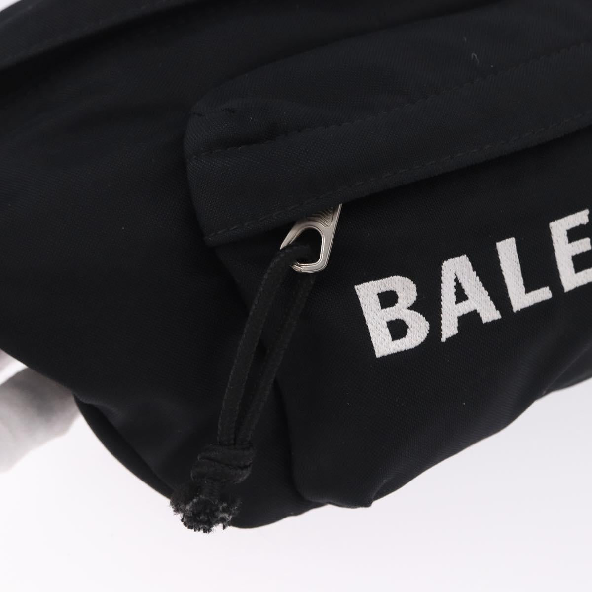 BALENCIAGA Waist Bag Nylon Black Silver 533009 Auth 198730A