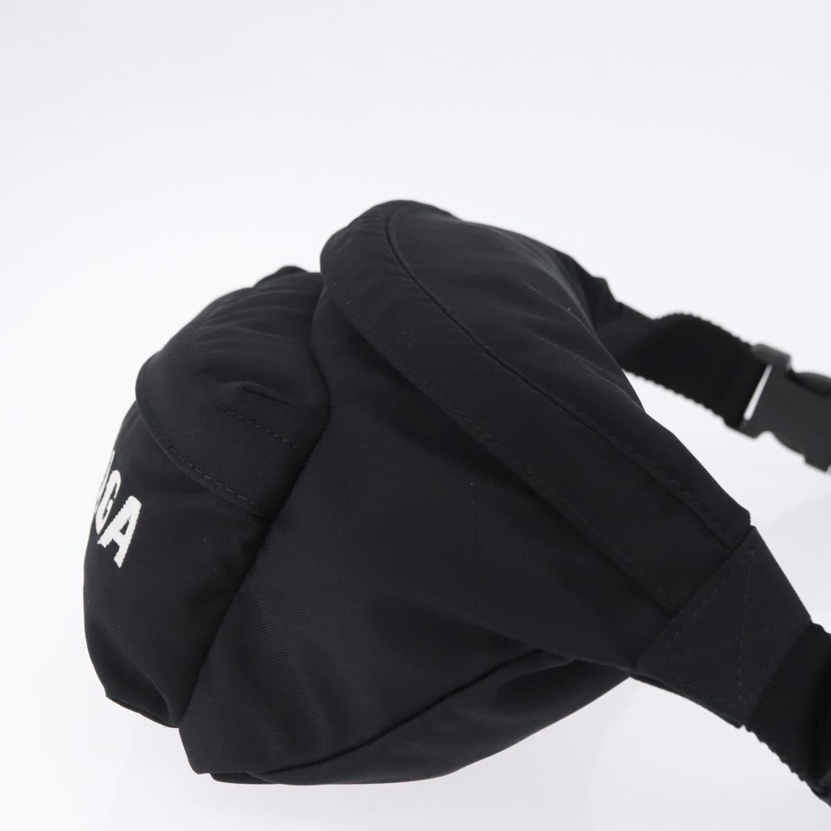 BALENCIAGA Waist Bag Nylon Black Silver 533009 Auth 198730A