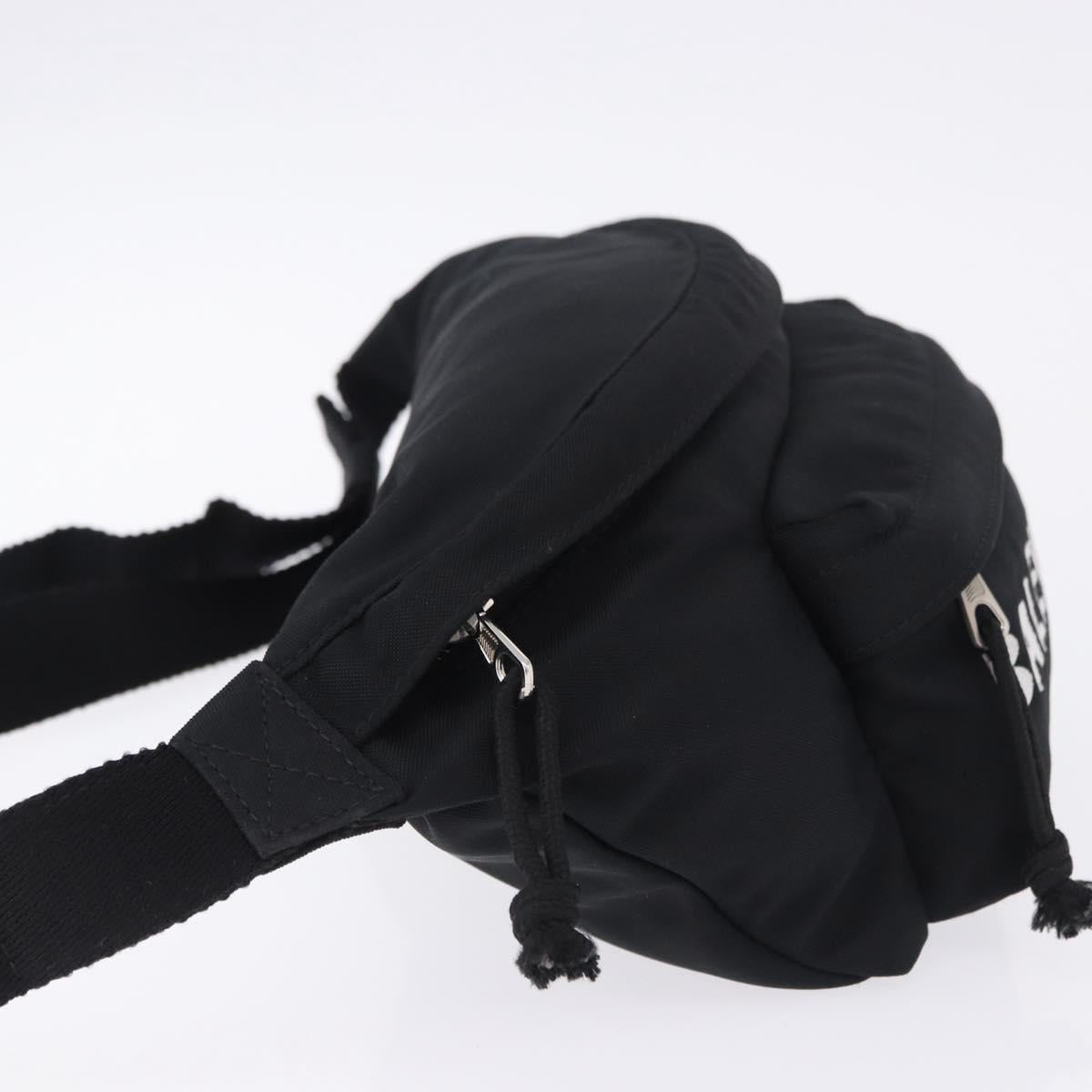 BALENCIAGA Waist Bag Nylon Black Silver 533009 Auth 198730A